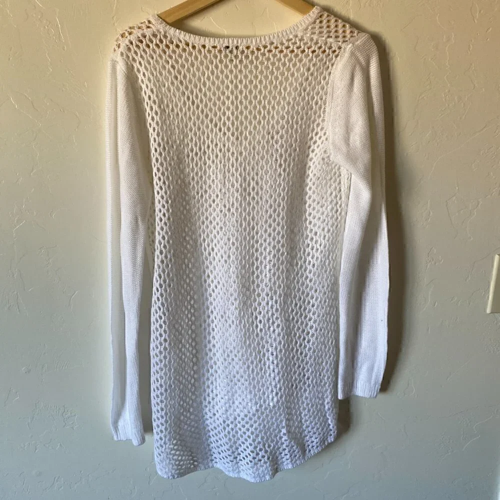 14th & Union Open Crochet Knit Sweater Size Large